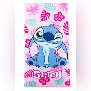 Stitch Tropical Print Cotton Beach Towel 28in X 58in NWT